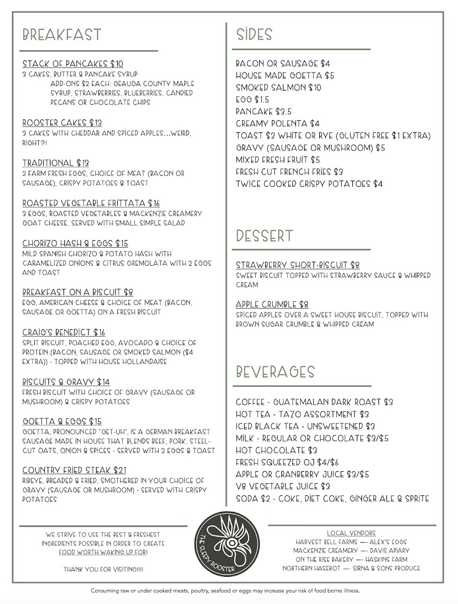 Menu The Sleepy Rooster-4