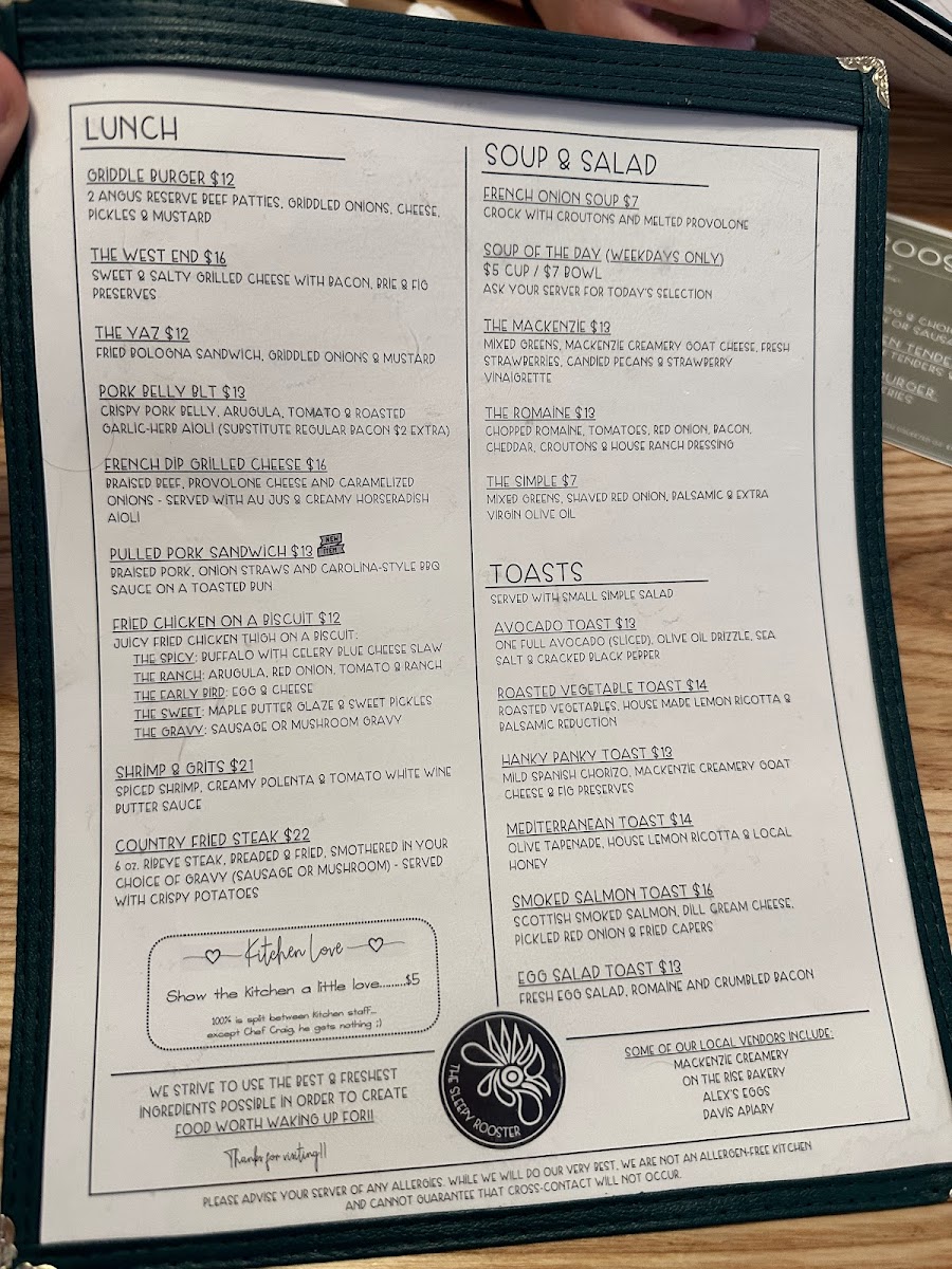 Menu The Sleepy Rooster-6