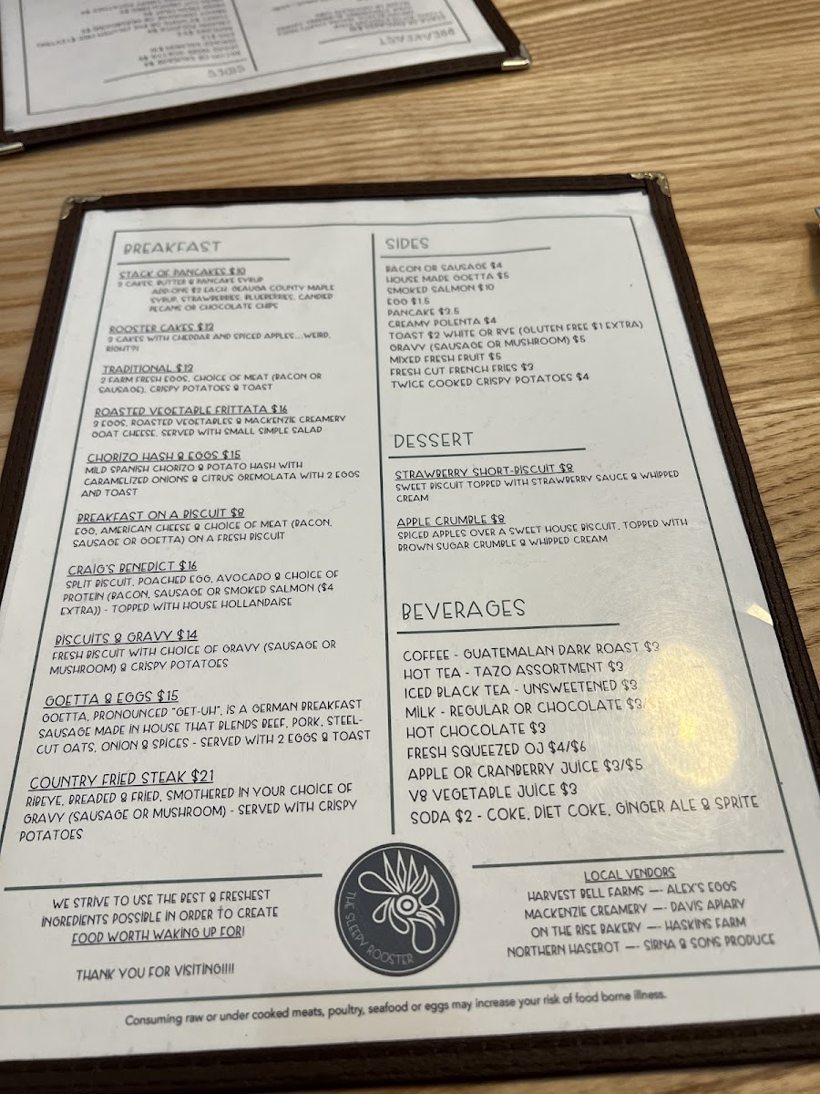 Menu The Sleepy Rooster-9